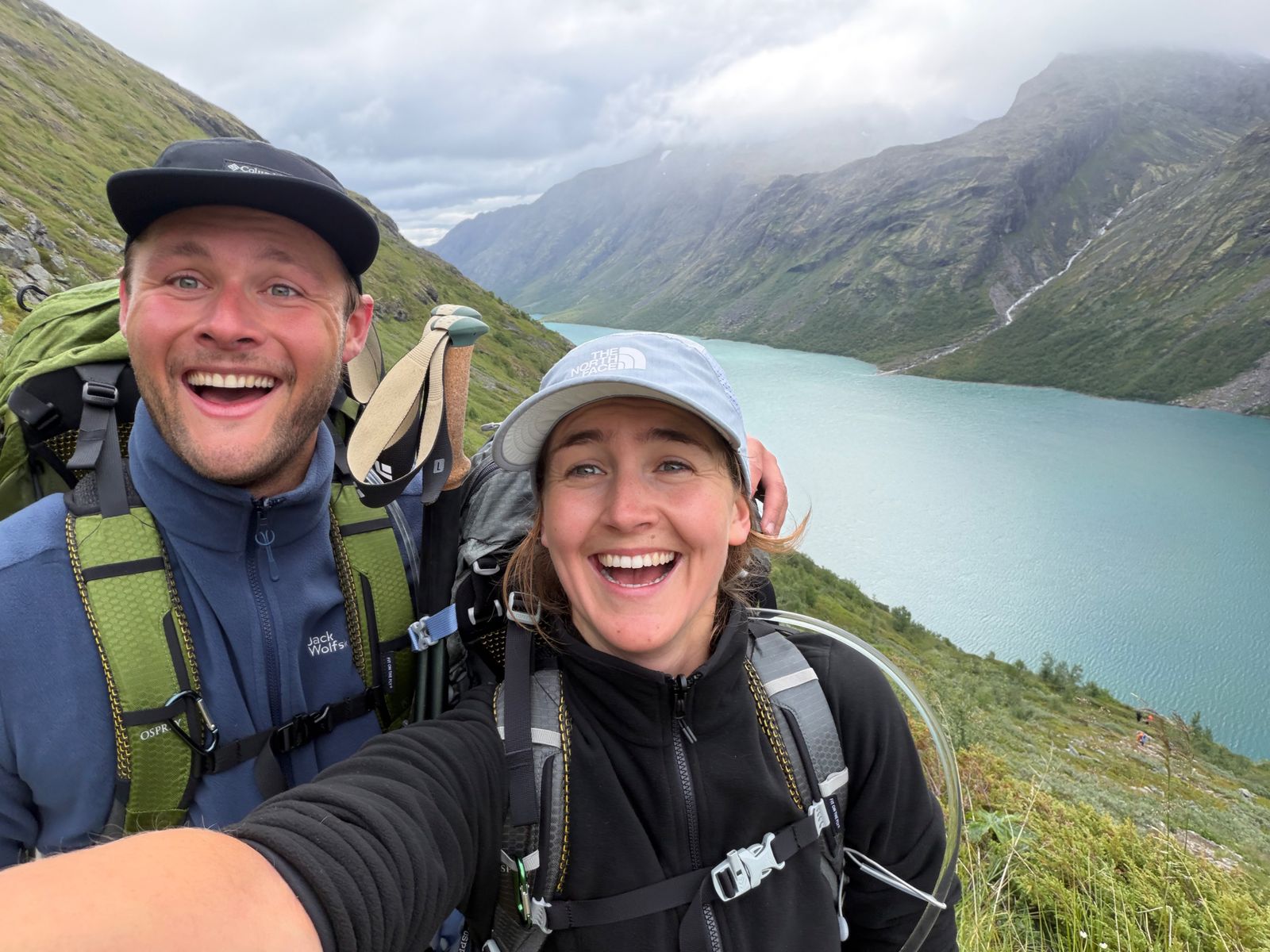 The founders of Right to Roam on a ridge above Gjende, Jotunheimen, Norway